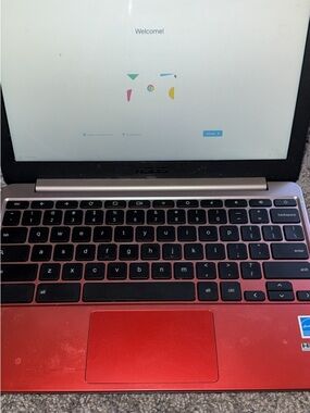 ASUS Red and Black Chromebook Laptop - Slim Keyboard Design
